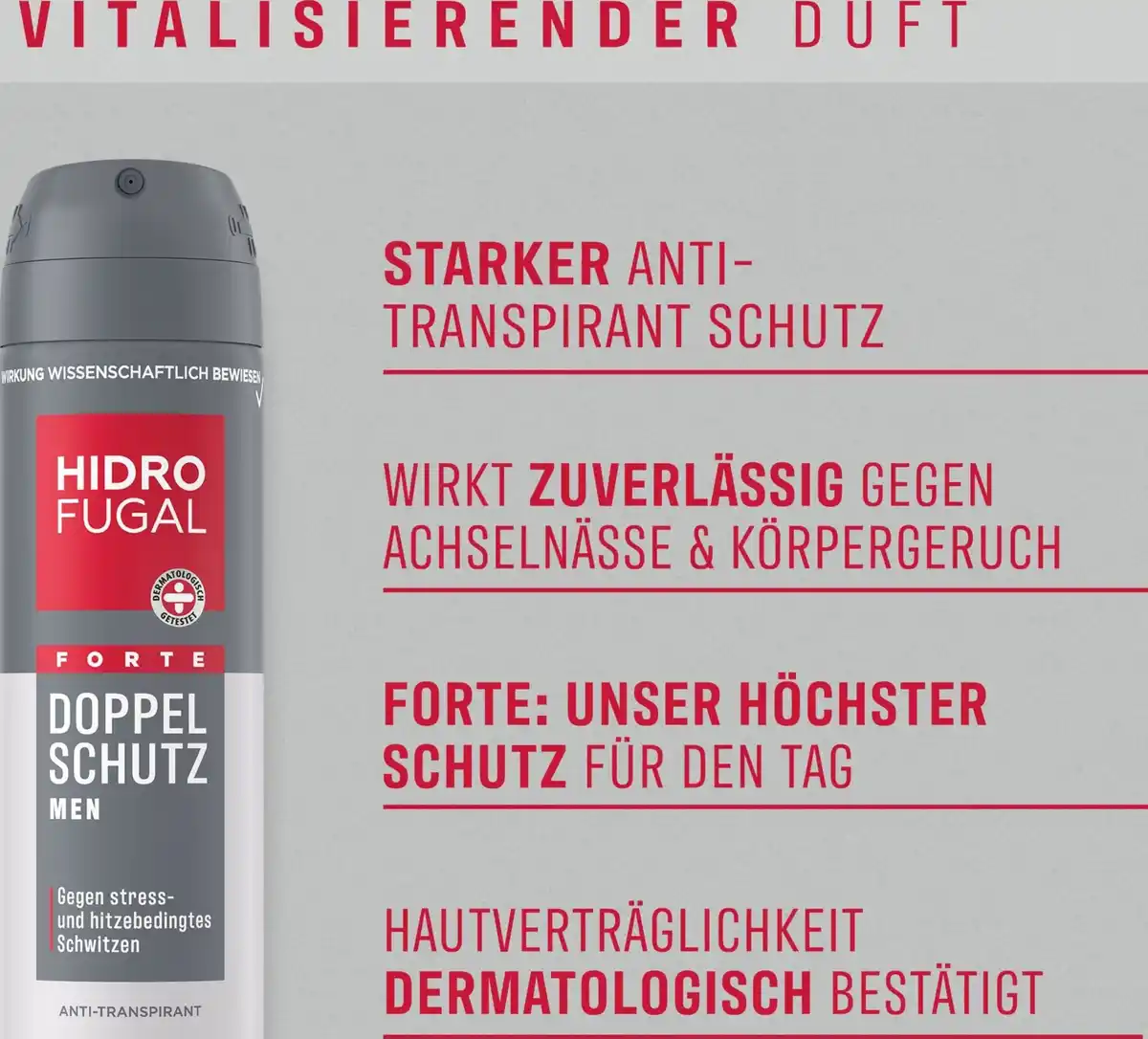 Bild 3 von Hidrofugal FORTE Doppel Schutz Anti-Transpirant Spray MEN, 150 ml