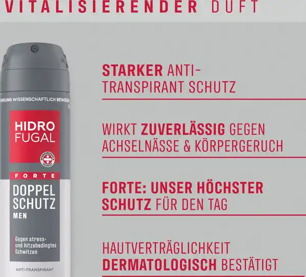Bild 3 von Hidrofugal FORTE Doppel Schutz Anti-Transpirant Spray MEN, 150 ml