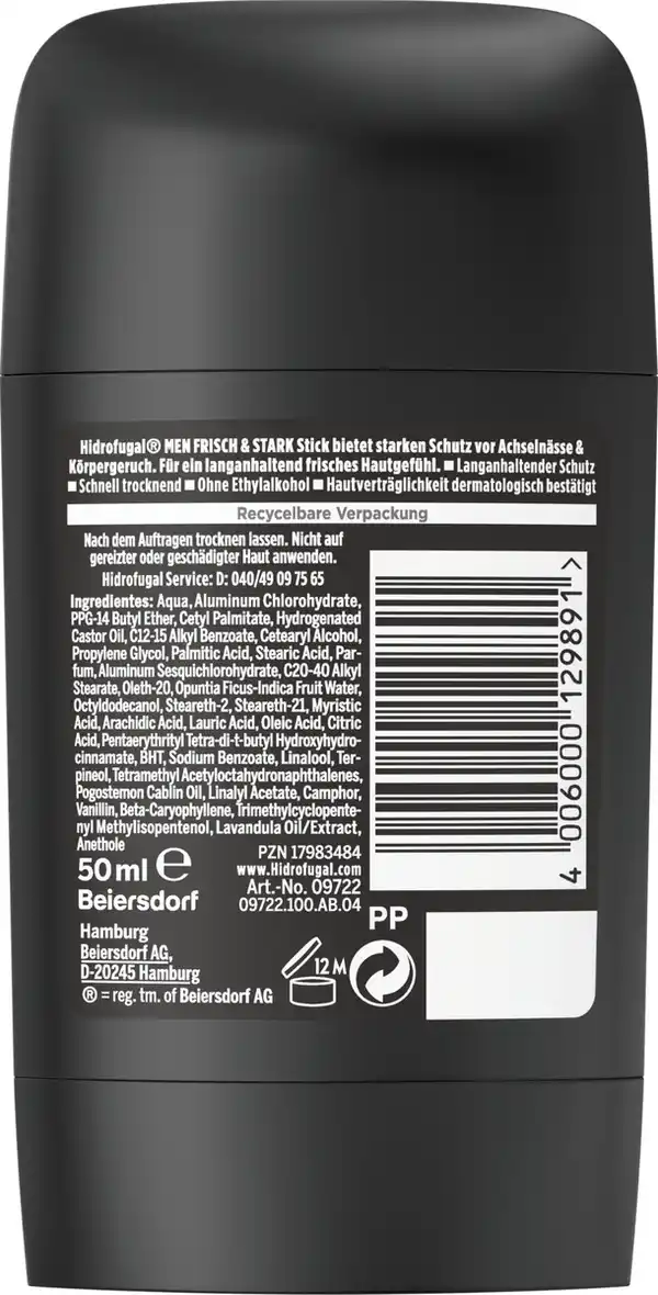 Bild 2 von Hidrofugal MEN Frisch Stark Anti-Transpirant Stick, 50 ml