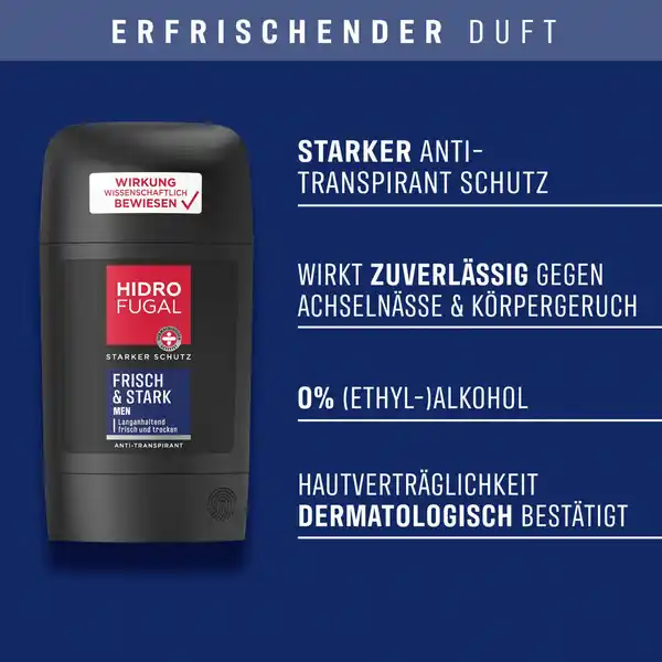 Bild 3 von Hidrofugal MEN Frisch Stark Anti-Transpirant Stick, 50 ml