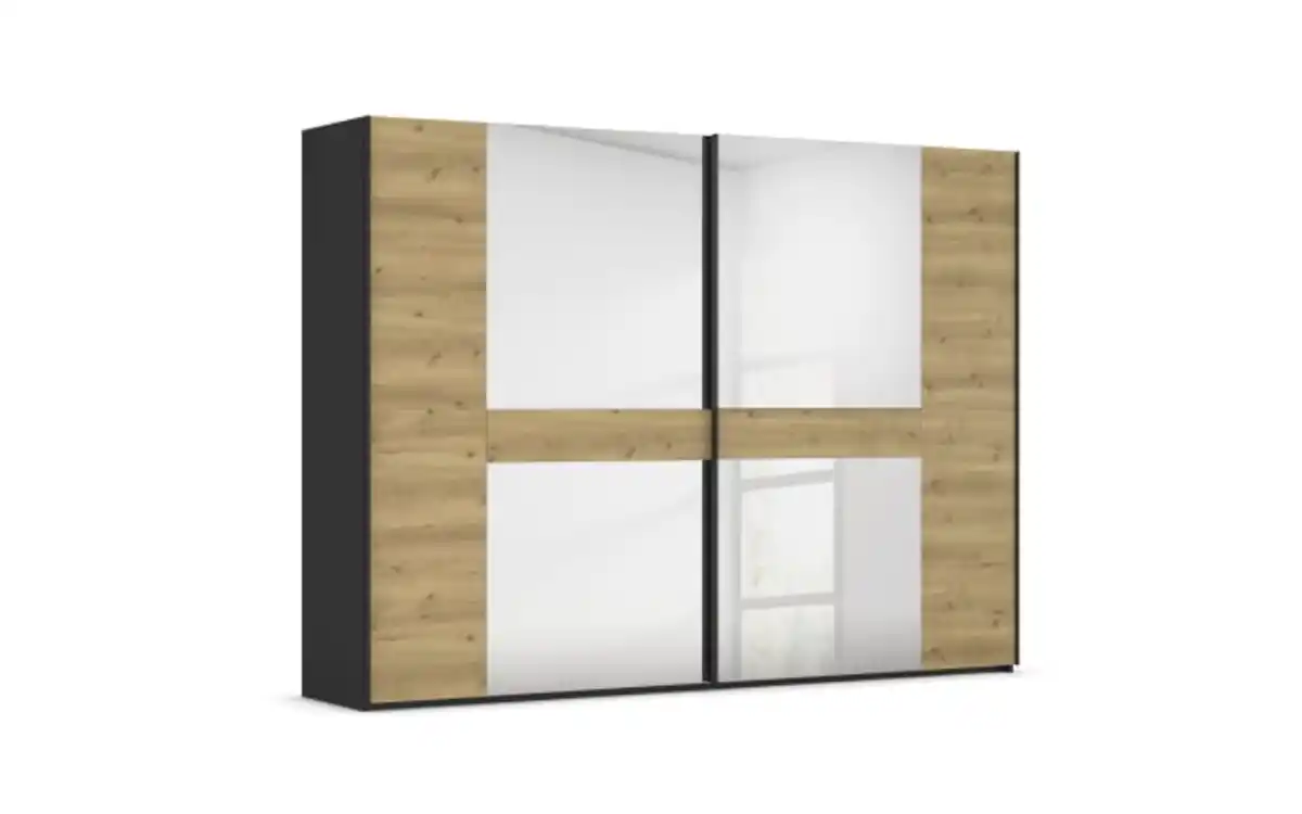 Bild 1 von Wiemann - Schwebetürenschrank Ventura, Asteiche Nachbildung/schwarz, 301 x 223 cm
