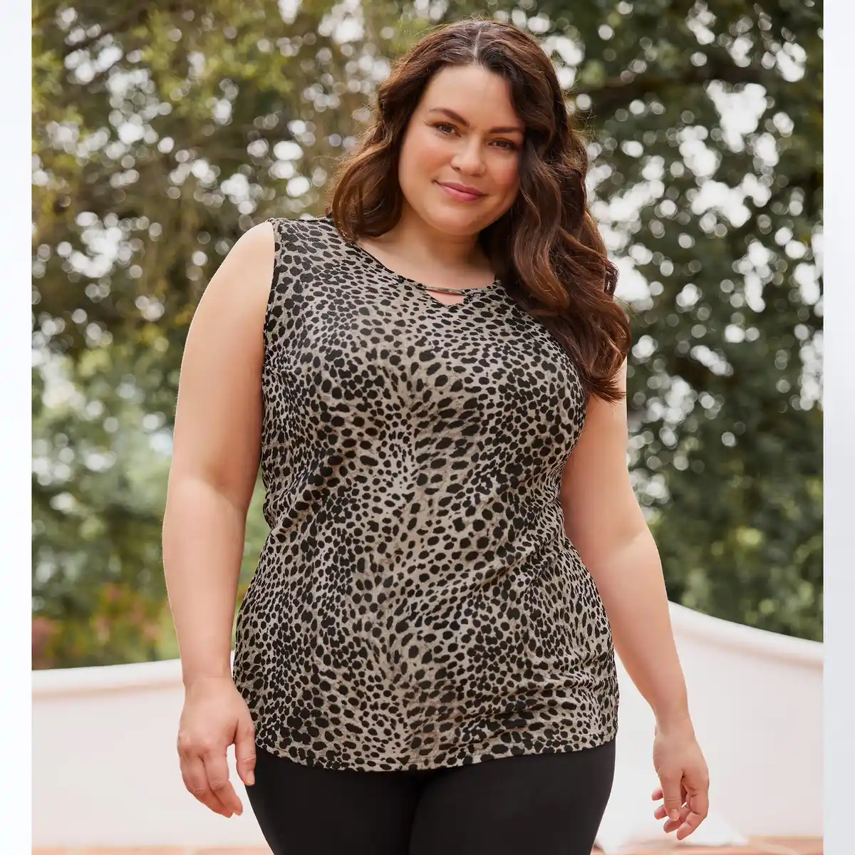 Bild 1 von Damen-Top mit Leo-Muster, große Größen