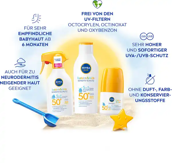 Bild 4 von NIVEA SUN Babies & Kids sensitiv Schutz 5in1 LSF50+, 270 ml