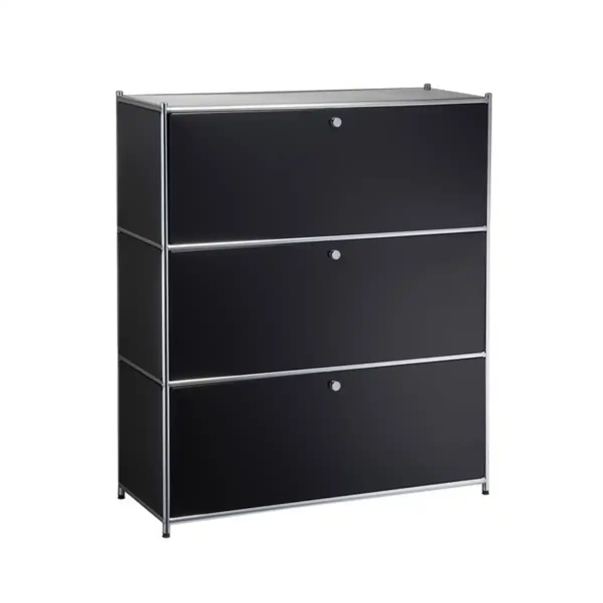 Bild 1 von Metall-Regal mit 3 Klappfächern, schwarz