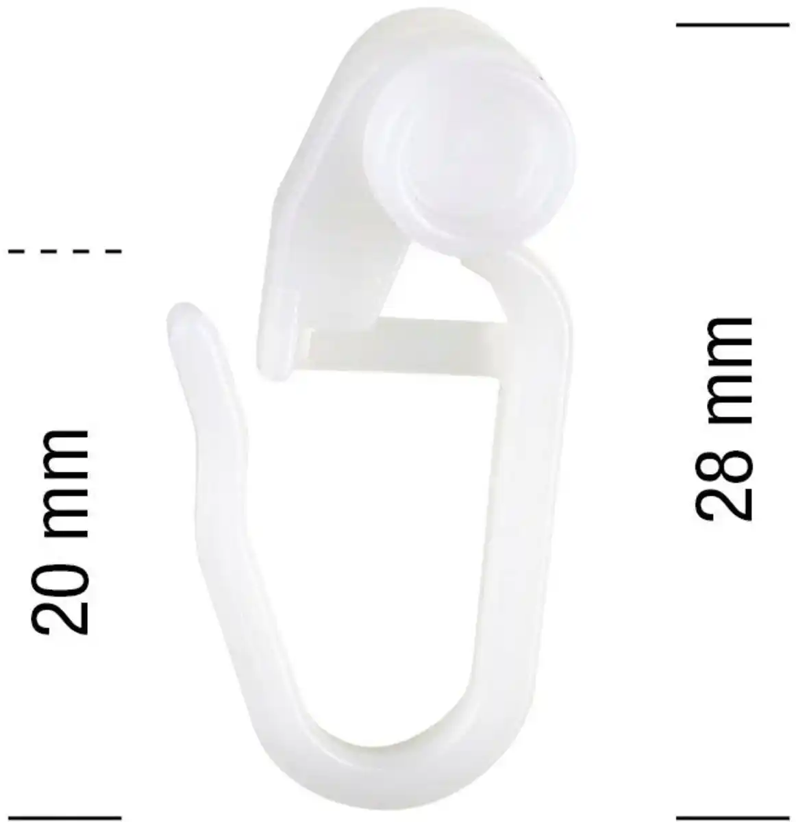 Bild 1 von GARESA Gardinenröllchen Rollring für Kunststoff- oder Credoschiene, Gardinenschienen, (Packung, 100-St., mit Faltenhaken), Kunststoff