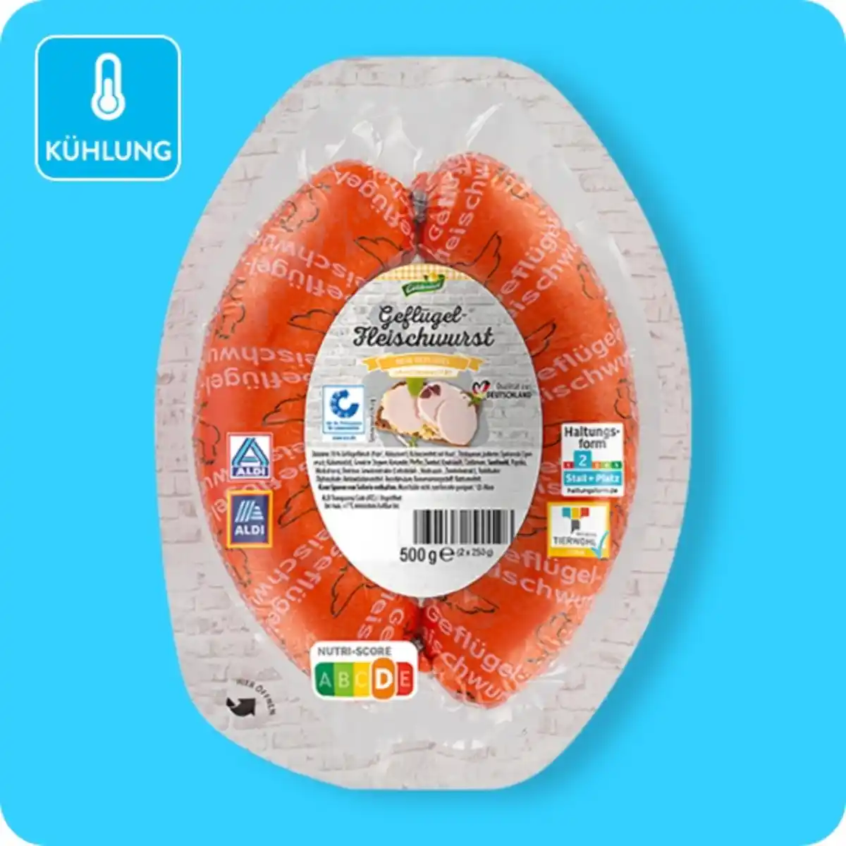 Bild 1 von GÜLDENHOF Geflügel-Fleischwurst, Haltungsform 2: Stall + Platz10