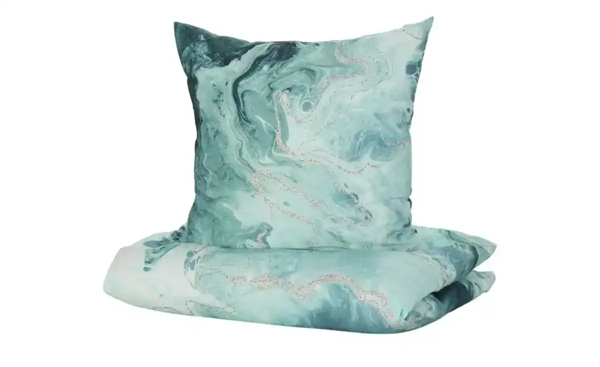 Bild 3 von como Satin Bettwäsche  Frosty ¦ türkis/petrol ¦ Maße (cm): B: 135 Bettwaren > Bettwäsche-Sets > Ganzjahresbettwäsche - Möbel Kraft