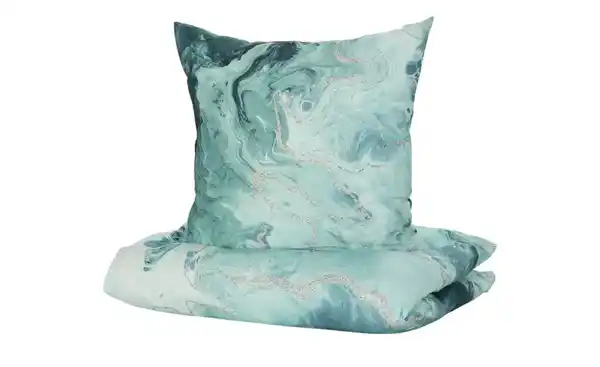 Bild 3 von como Satin Bettwäsche  Frosty ¦ türkis/petrol ¦ Maße (cm): B: 135 Bettwaren > Bettwäsche-Sets > Ganzjahresbettwäsche - Möbel Kraft