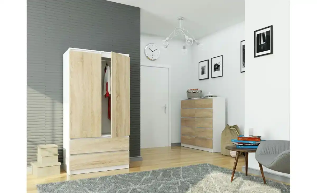 Bild 1 von Drehtürenschrank mit 2 Schubladen Oda