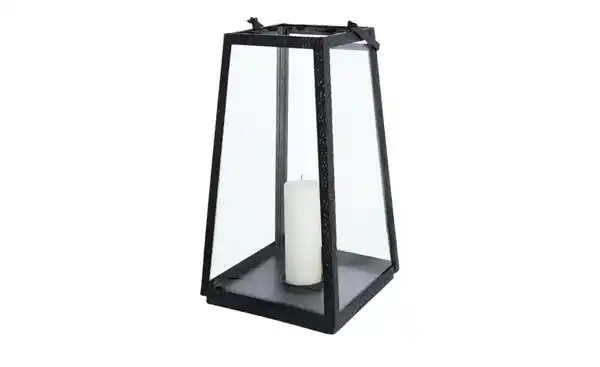 Bild 2 von Laterne   ¦ schwarz ¦ Eisen,Glas ¦ Maße (cm): B: 28 H: 52 T: 28.0 Dekoration > Laternen & Windlichter - Möbel Kraft