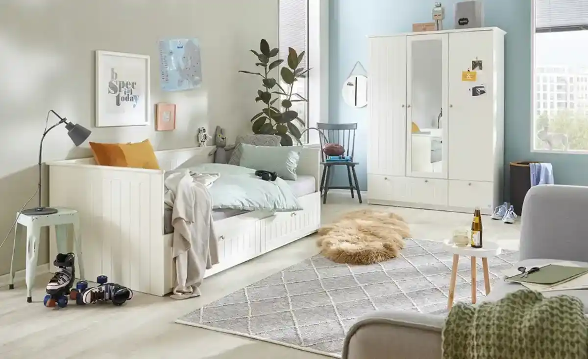 Bild 2 von Mia & Mo Kleiderschrank  Suna ¦ weiß ¦ Maße (cm): B: 140 H: 187 T: 56.0 Baby > Babymöbel > Babykleiderschränke - Möbel Kraft