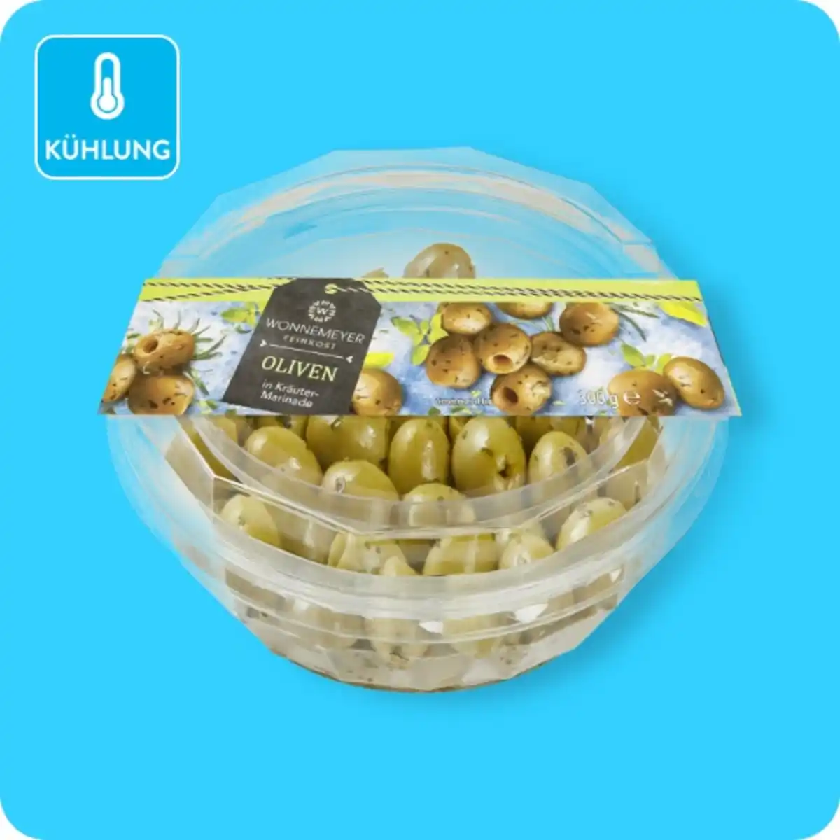 Bild 1 von WONNEMEYER Oliven, In Kräuter-Marinade oder in Knoblauch-Kräuter-Marinade