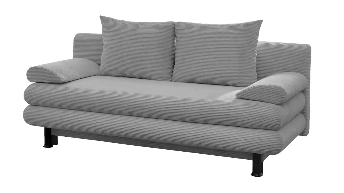 Bild 1 von Schlafsofa Cord grau mit Bettkasten Federkern 190 cm - BAREND