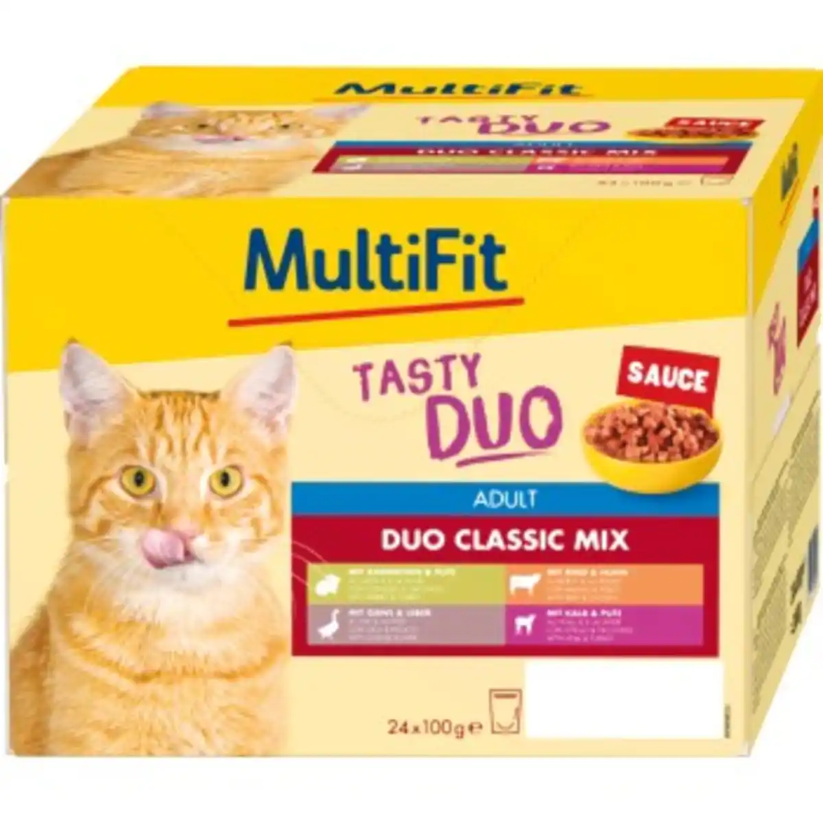 Bild 1 von MultiFit Nassfutter Katze Adult, Duo Classic Mix - Tasty Duo, in Sauce, Multipack 24x100 g