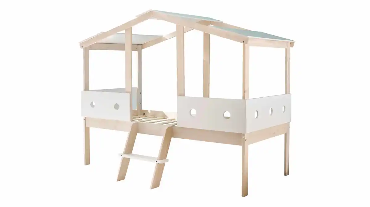 Bild 1 von Hochbett 90 x 200 cm weiß - Kiefer massiv - Kinderbett - CORTINO