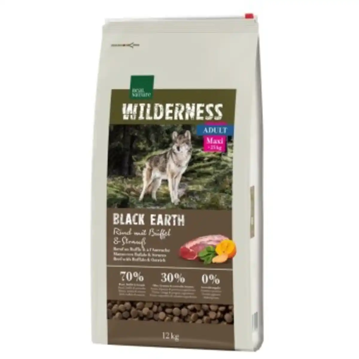 Bild 1 von REAL NATURE WILDERNESS Maxi Adult Black Earth Rind mit Strauß & Büffel 12 kg