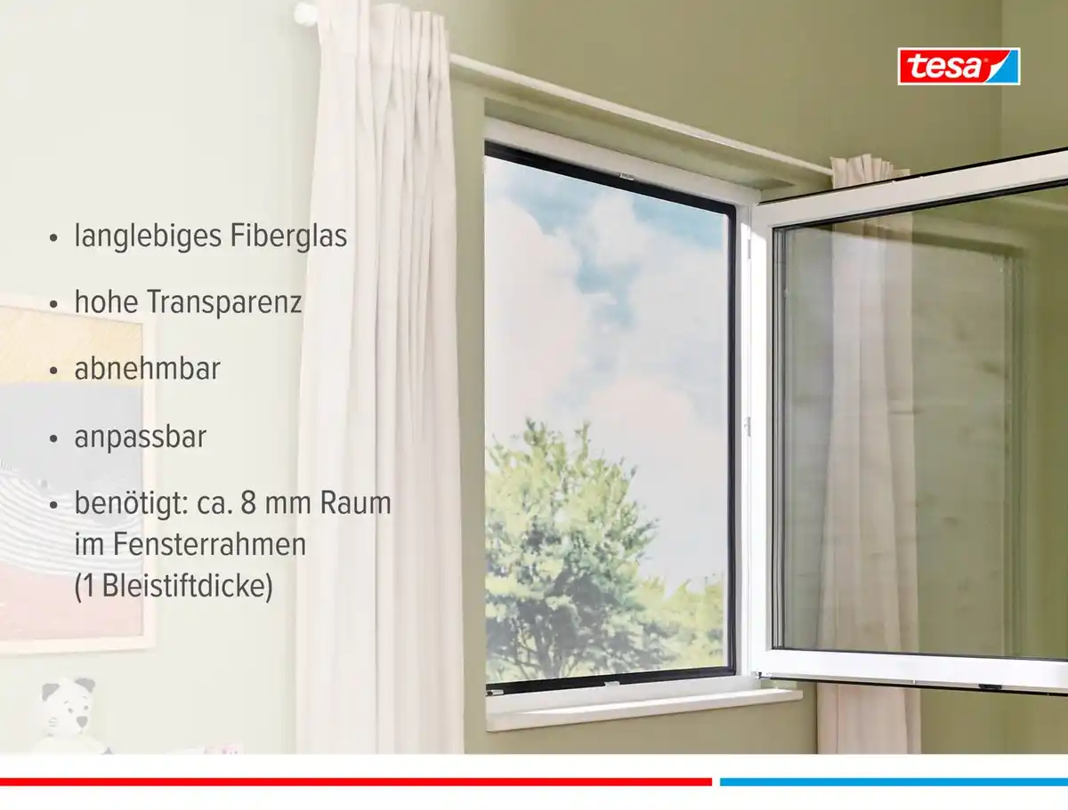 Bild 1 von TESA Fliegengitter-Rahmen für Fenster ca. 1,2 x 1,4 m