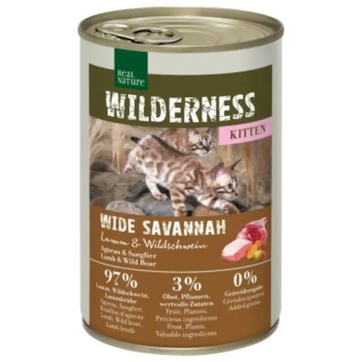Bild 1 von REAL NATURE WILDERNESS Kitten Wide Savannah, Lamm und Wildschwein 6x400 g