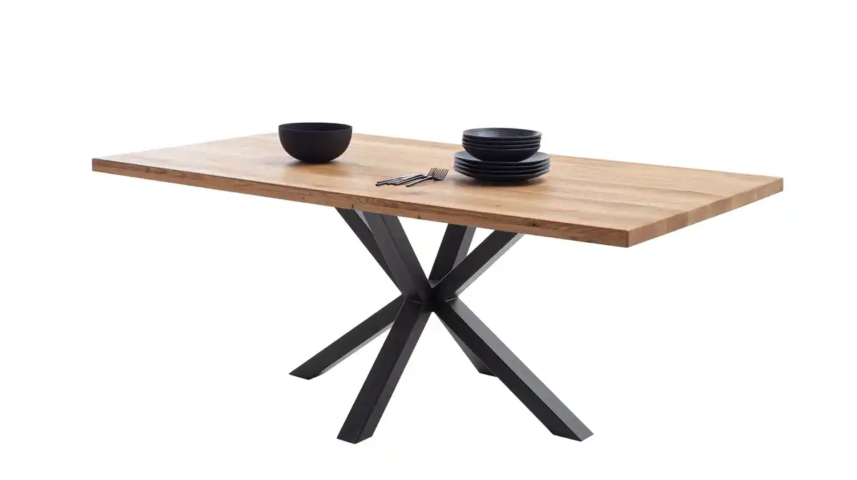 Bild 1 von Esstisch Massivholztisch 180 cm massiv Wildeiche geölt - DEBA