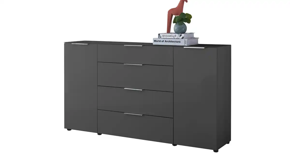 Bild 1 von Sideboard 4 Schubladen - anthrazit - Glasfront - 180 cm - SANTORIN