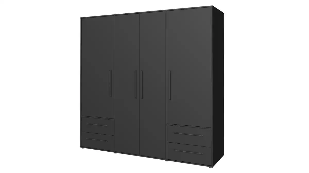 Bild 1 von Kleiderschrank schwarz - 206 cm - 4 Türen - MOKKARIS