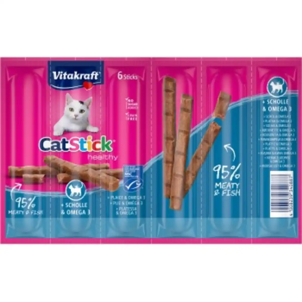 Bild 1 von Vitakraft Cat-Stick 10x6 Stück Scholle und Omega 3