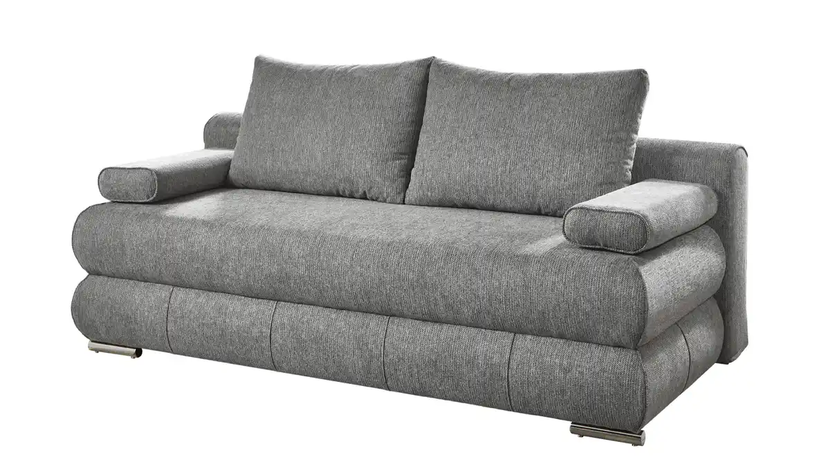 Bild 1 von Schlafsofa grau mit Bettkasten Federkern 199 cm - BORNA
