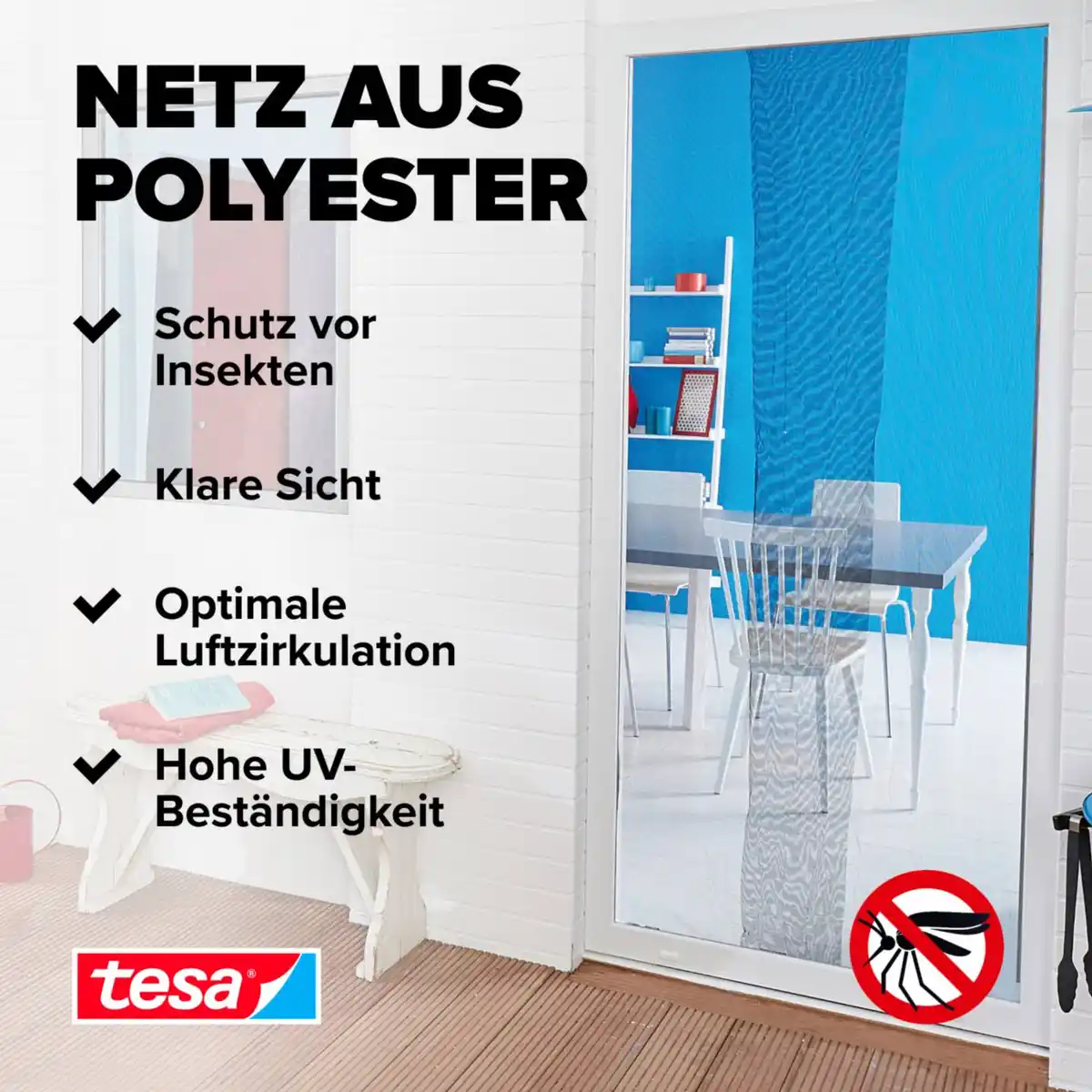 Bild 3 von TESA Fliegengitter für Türen 2 x ca. 0,65 x 2,2 m, 2-St.-Packg.