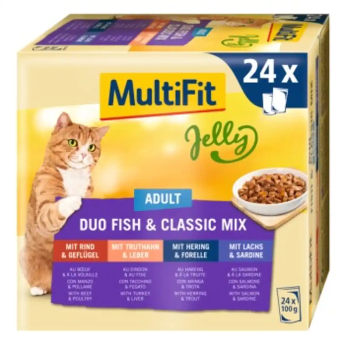 Bild 1 von MultiFit Adult Jelly Duo Fish & Classic Mix Multipack 24x100 g