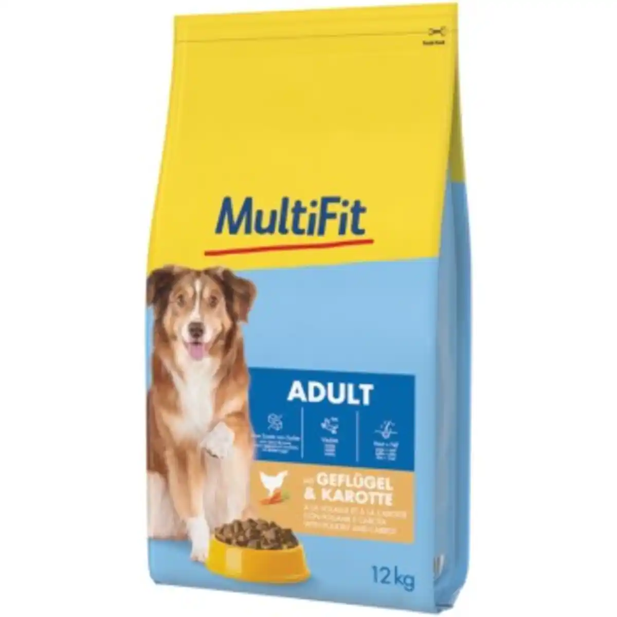 Bild 1 von MultiFit Trockenfutter Hund Adult, mit Geflügel & Karotte 12 kg
