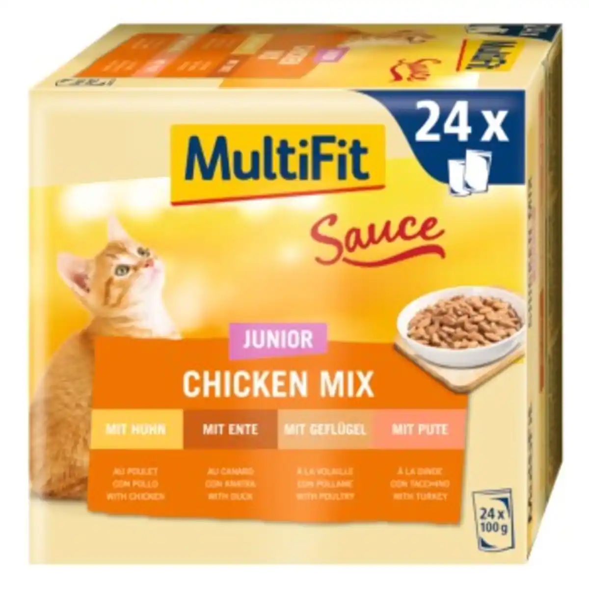Bild 1 von MultiFit Junior Sauce Chicken Mix Multipack 24x100 g
