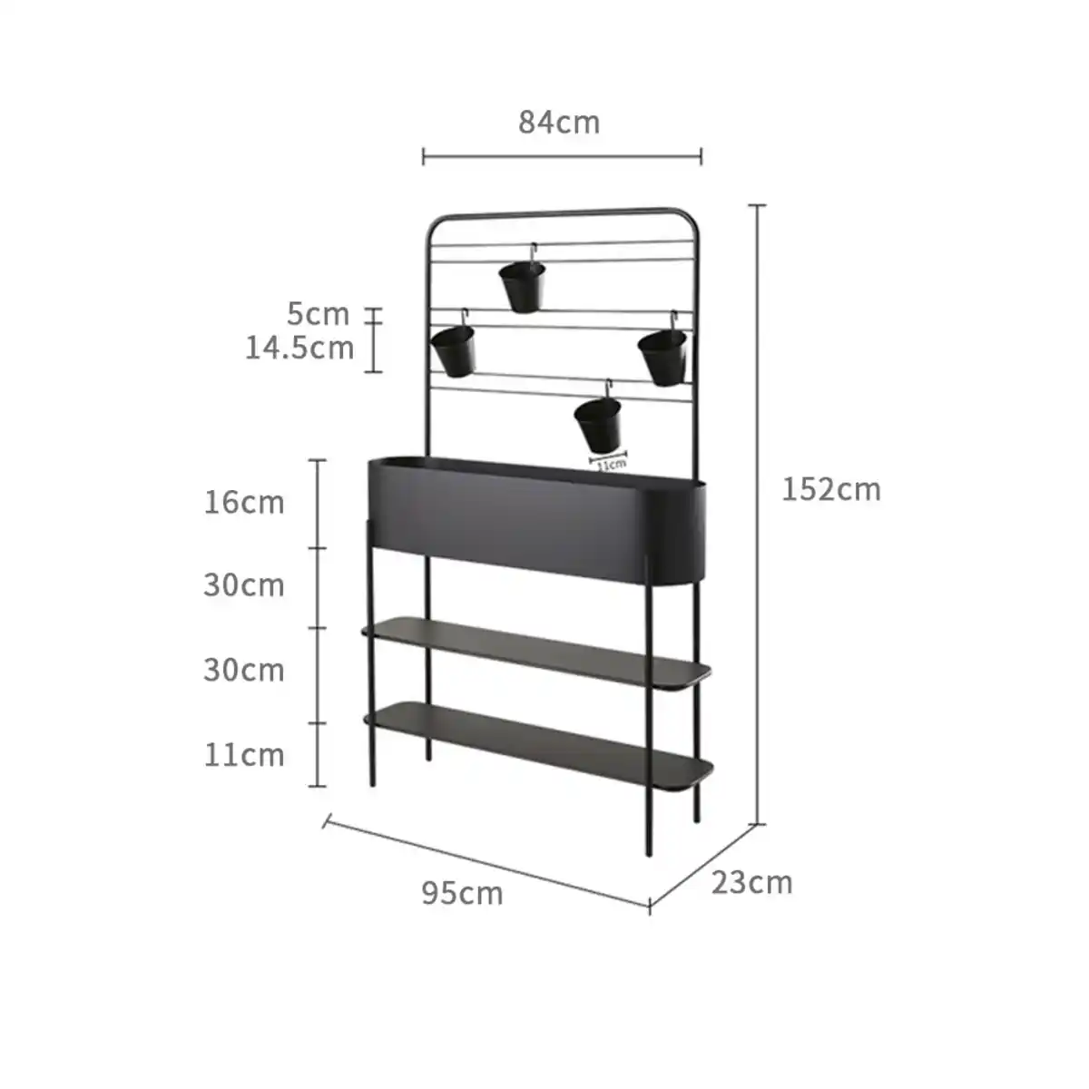 Bild 3 von Blumengestell, ca. 95 x 23 x 152 cm - Schwarz