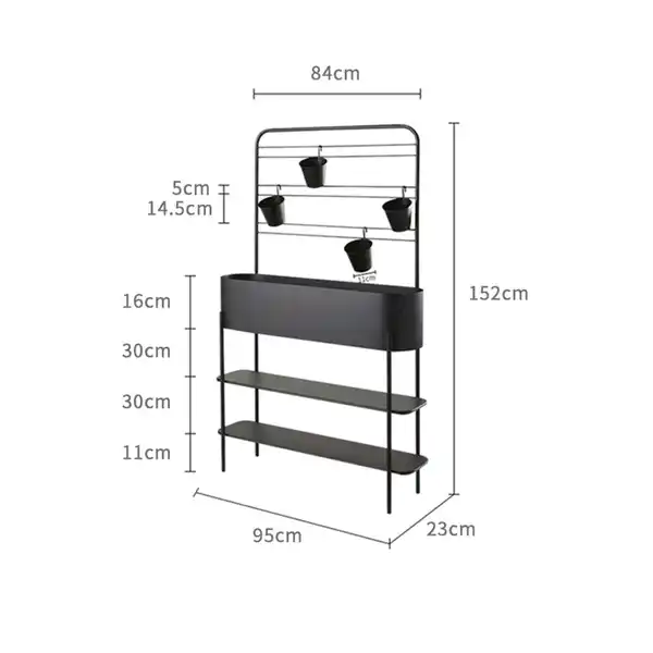 Bild 3 von Blumengestell, ca. 95 x 23 x 152 cm - Schwarz