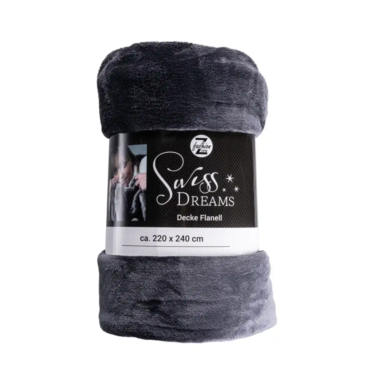 Bild 1 von Kuscheldecke 220 x 240 cm in Anthrazit aus Flanell