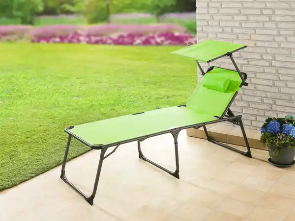 Bild 2 von XXL Alu-Komfort-Sonnenliege inkl. Kissen - Apfelgrün