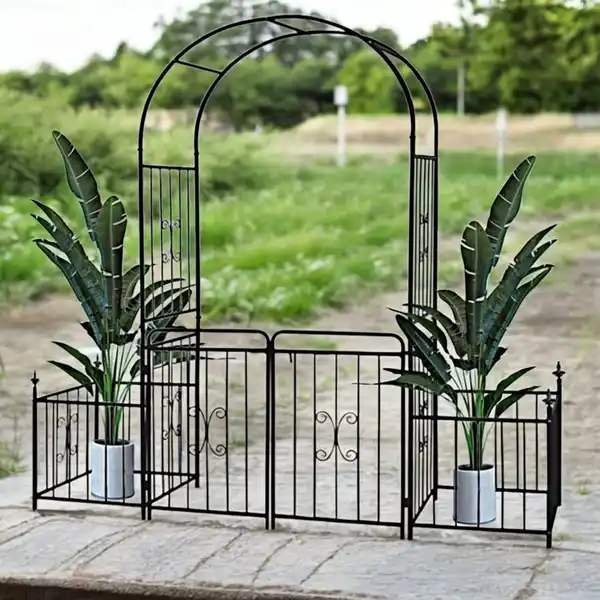 Bild 2 von Gartentor aus Metall, ca. 50 x 200 x 220 cm - Schwarz