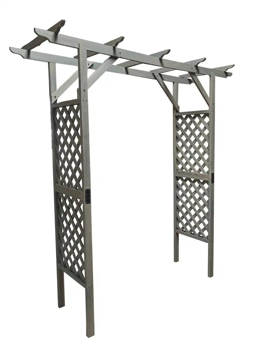 Bild 1 von Rosenbogen aus Holz, ca. 200 x 51 x 208 cm - Grau