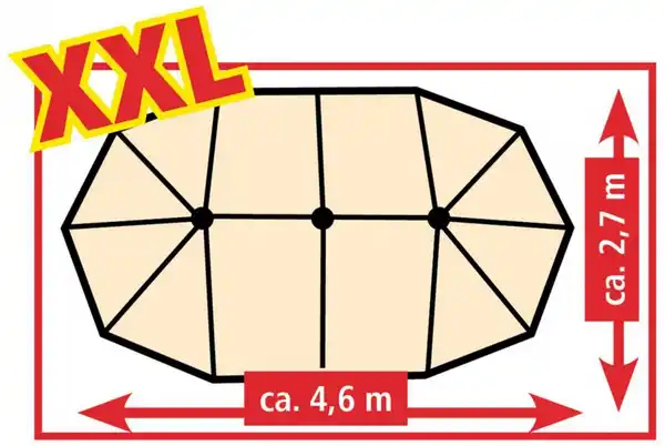 Bild 3 von XXL-Oval-Sonnenschirm, ca. 4,6 x 2,7 m- Anthrazit