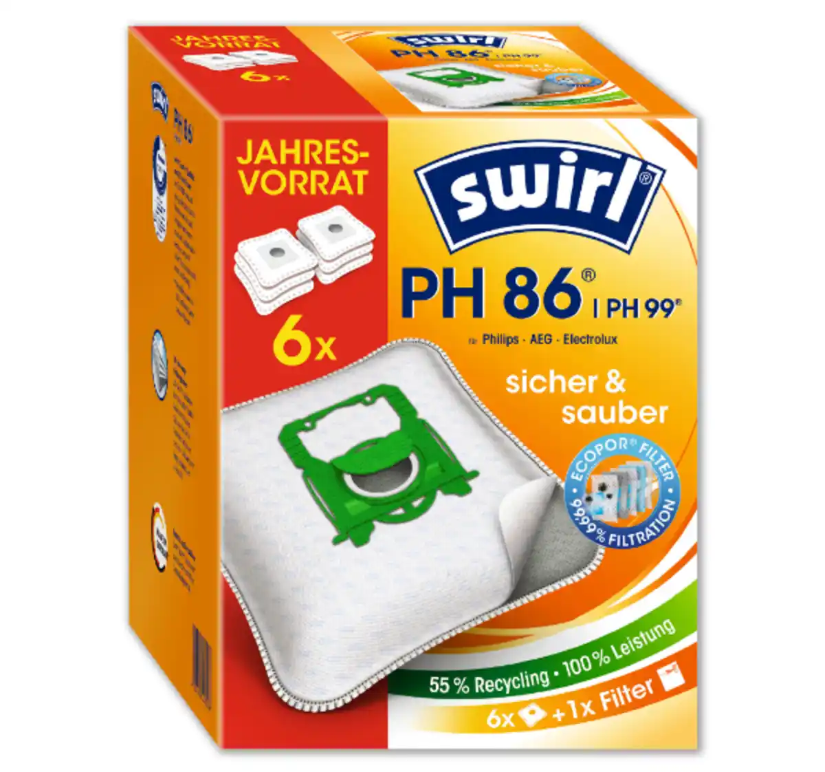 Bild 1 von SWIRL Staubfilterbeutel Jahrespackung*