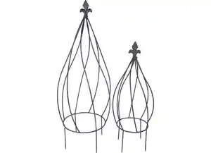 Rankhilfen in Zwiebelform Vintage-Grey 2er-Set
