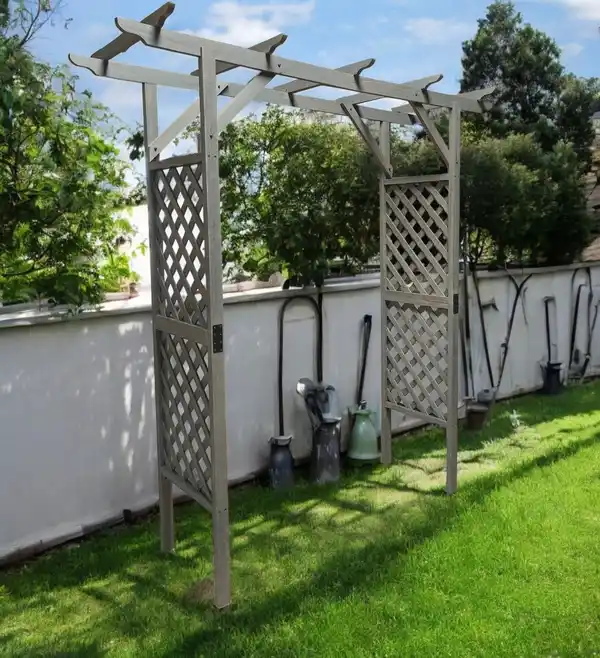 Bild 4 von Rosenbogen aus Holz, ca. 200 x 51 x 208 cm - Grau