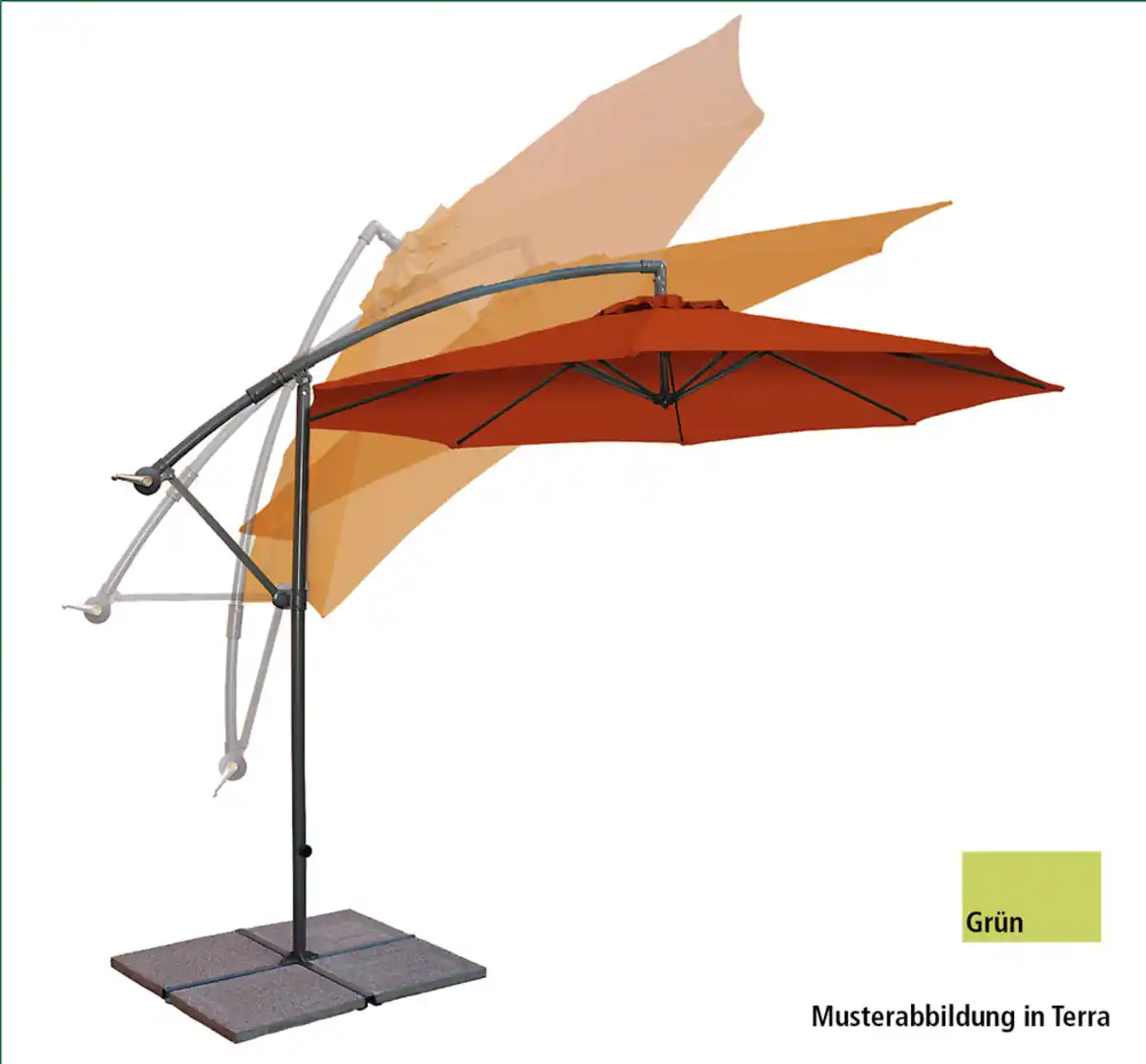 Bild 4 von Aluminium-Ampelschirm, Ø ca. 3 m –  Apfelgrün