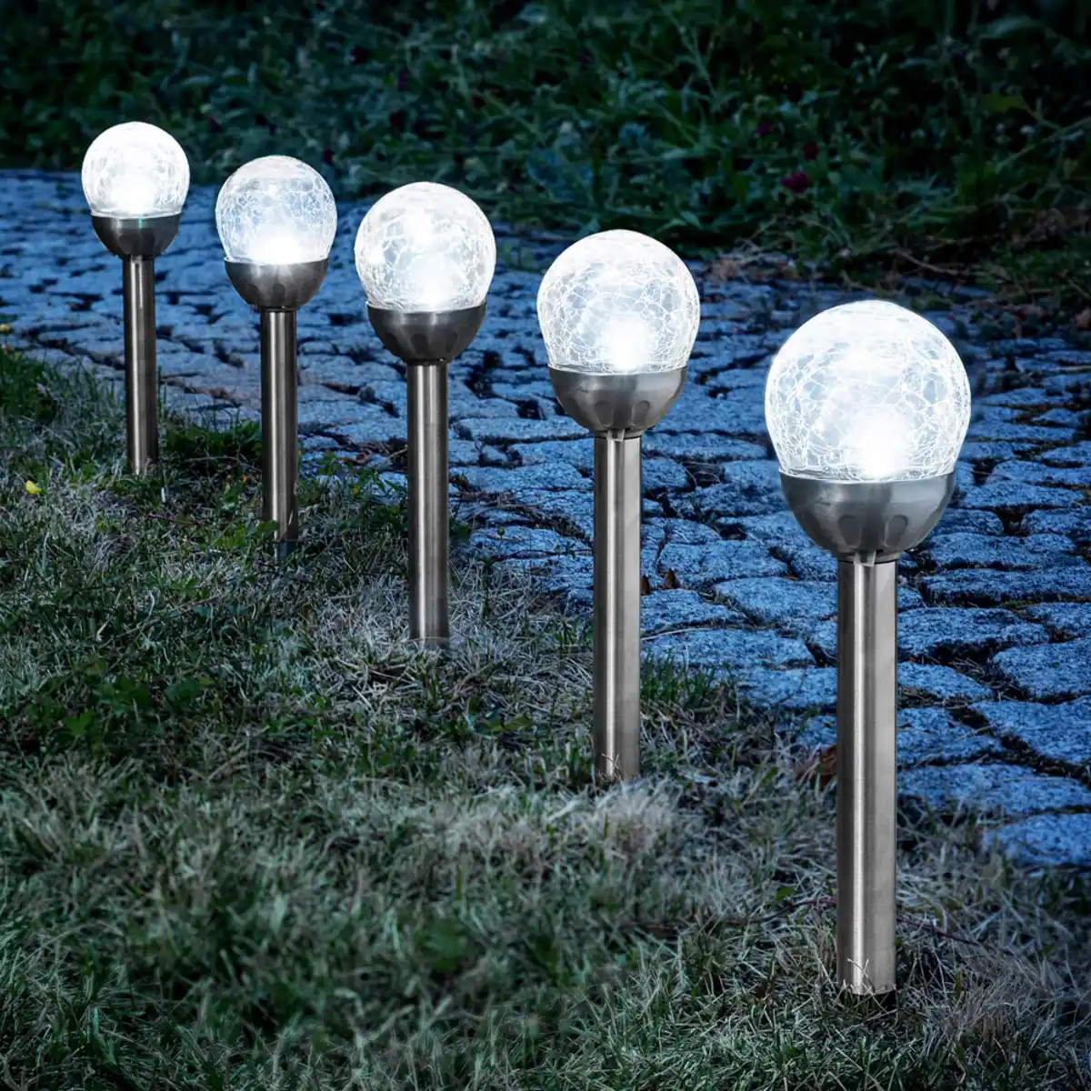 Bild 2 von XXL LED-Solarleuchten "Crashglas", Ø ca. 8 cm - 5er-Set