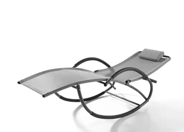 Bild 3 von Schaukelliege mit Kissen verstellbar, ca. 177-143 x 63 x 64-106 cm - Grau