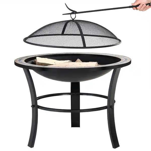 Bild 4 von Feuerstelle Mosaik FOGON inkl. Abdeckung und Zubehör rund Ø 70 x 70 X 54 cm