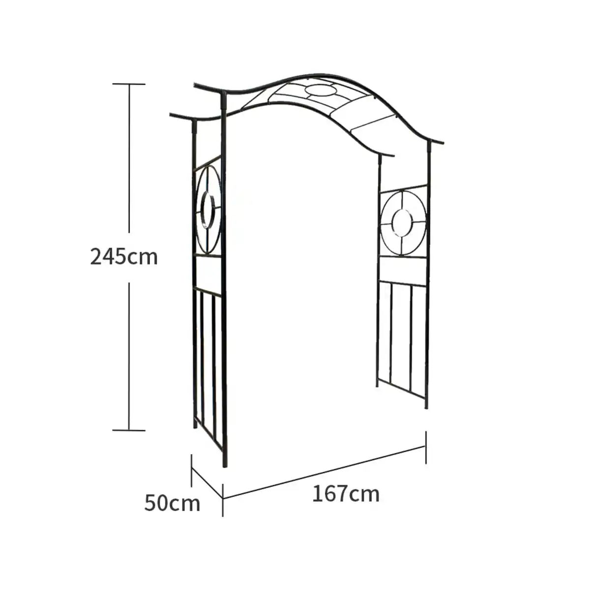 Bild 3 von Gartentor aus Metall, ca. 50 x 167 x 245 cm - Schwarz