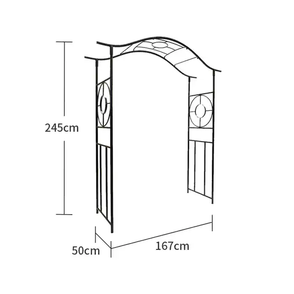 Bild 3 von Gartentor aus Metall, ca. 50 x 167 x 245 cm - Schwarz