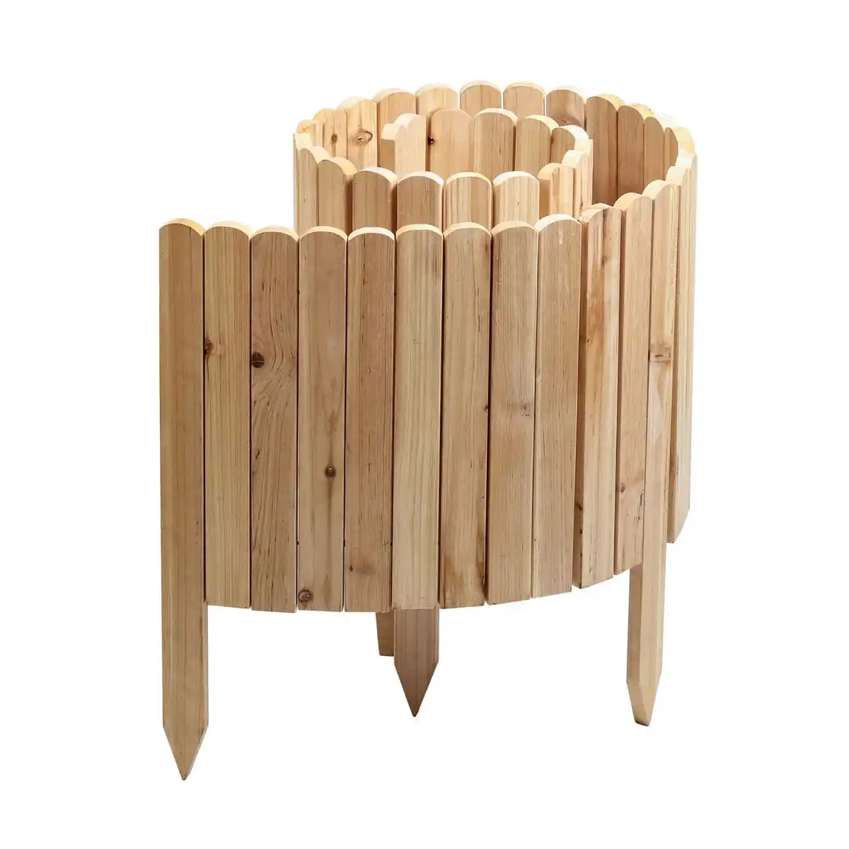 Bild 1 von Rollzaun aus Holz, ca. 203 x 40 / 60 x 1,7cm - Natur