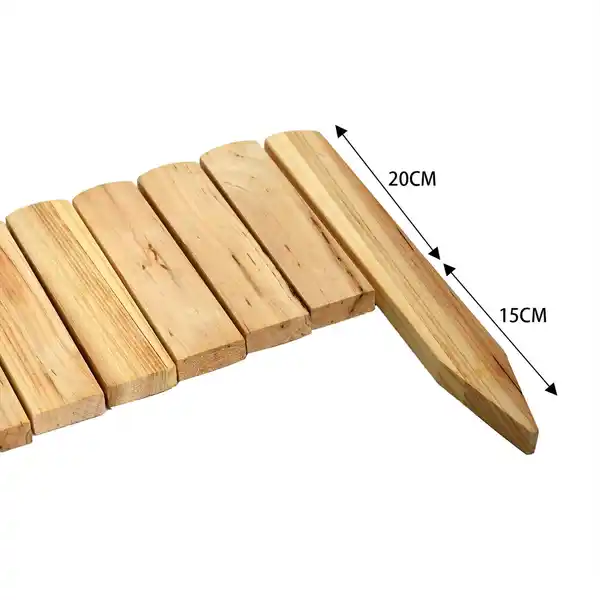 Bild 3 von Rollzaun aus Holz, ca. 203 x 20 / 35 x 1,7cm - Braun