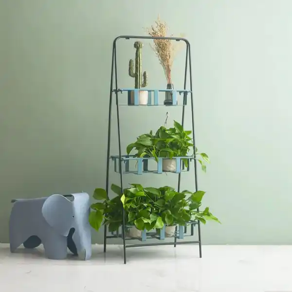 Bild 2 von Blumengestell in "A-Form", ca. 46 x 38 x 142 cm - Schwarz & Blau